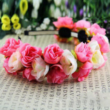 Rose Flower Crown Headbands for Women Wedding Festival Double Row Floral Garland Hairbands PY ILML