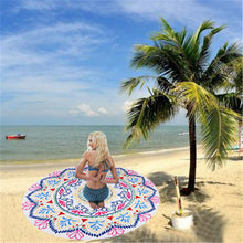 Round Beach Tapestry Beach Mat Bikini Boho Women Scarf Luxury Neck Shawls Scarves Stole Bohemian Mala Wrap Stoles ILML