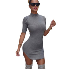 Sexy Bandage Bodycon Dress Short Sleeve Women Evening Party Back Zipper Dresseini Free Style Ladies Cloth ILML