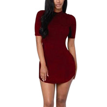 Sexy Bandage Bodycon Dress Short Sleeve Women Evening Party Back Zipper Dresseini Free Style Ladies Cloth ILML