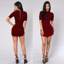 Sexy Bandage Bodycon Dress Short Sleeve Women Evening Party Back Zipper Dresseini Free Style Ladies Cloth ILML