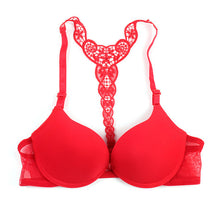 Sexy Push Up Bras for Women Front Closure Lace Racer Back Racerback Bra Smooth 32-36B PY4 Y3 ILML