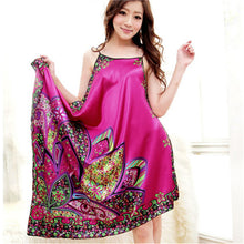 Sexy Sexy Women Imitated Silk Sleepwear Robes Dress Night Skirt Nighty Nightgowns Color Rose Yellow Red ILML