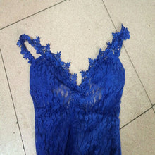 Sexy Women Backless Long Strapermaid Lace Formal V-Neck Party Dresses Cocktail  ILML