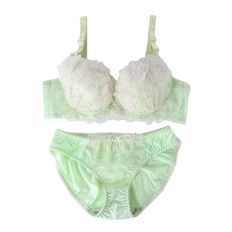 Sexy Women Embroidery lace Lingerie Push Up Bra and Panty Sets Brassiere Underwear ILML