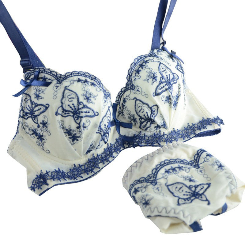 Sexy Women Floral Embroidery Push Up Padded Underwear Bra  Pant Set Brassieres Y46 P18 ILML