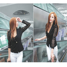 Sexy Women Jacket Coat Long Sleeve Lace Crochet Small jacket Blouse casaco feminino Coats Outwear  ILML