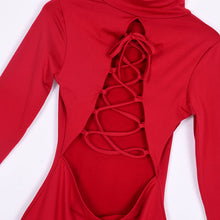 Sexy Women Long Sleeve Backless Dress Bandage Bodycon Cocktail Club Party Knee Dresses ILML