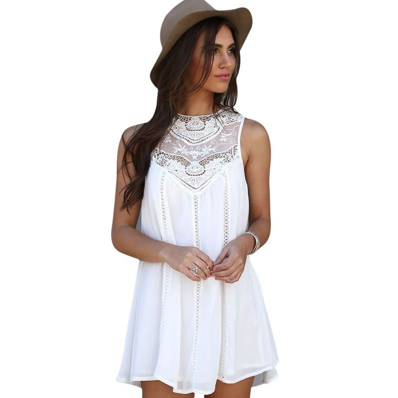 Sexy Women Loose Chiffon Dress Party Dress Short Mini Dresses  ILML