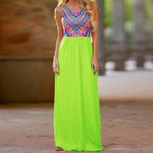 Sexy Women Sleeveless Flower Print Chiffon Long Dresaxi Casual Beach Dresses Y8 ILML
