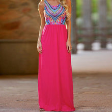 Sexy Women Sleeveless Flower Print Chiffon Long Dresaxi Casual Beach Dresses Y8 ILML