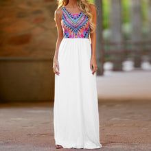 Sexy Women Sleeveless Flower Print Chiffon Long Dresaxi Casual Beach Dresses Y8 ILML