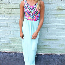 Sexy Women Sleeveless Flower Print Chiffon Long Dresaxi Casual Beach Dresses Y8 ILML