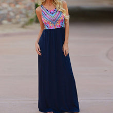 Sexy Women Sleeveless Flower Print Chiffon Long Dresaxi Casual Beach Dresses Y8 ILML