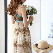 Sexy Women Floral V Neck Bodycon Beach Dress Boho Bohemia Maxi Long Dresses  ILML