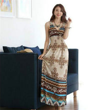 Sexy Women Floral V Neck Bodycon Beach Dress Boho Bohemia Maxi Long Dresses  ILML