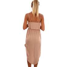 Sexy Women Halter Strap Long Dress Casual Bohemian Irregular Beach Maxi Dresses ILML
