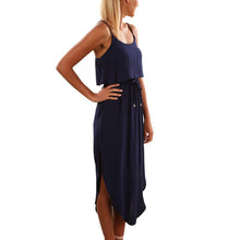 Sexy Women Halter Strap Long Dress Casual Bohemian Irregular Beach Maxi Dresses ILML