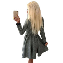 Sexy Women's Body-con Long Sleeve Short Mini Dresses Zipper Pleated Casual Dress PY8 ILML