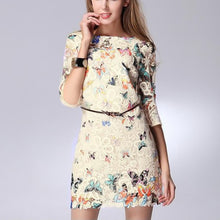 Sexy Women's Crewneck Floral Butterfly Lace Causal Short Mini Party Dress ILML