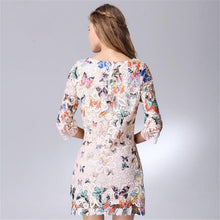 Sexy Women's Crewneck Floral Butterfly Lace Causal Short Mini Party Dress ILML