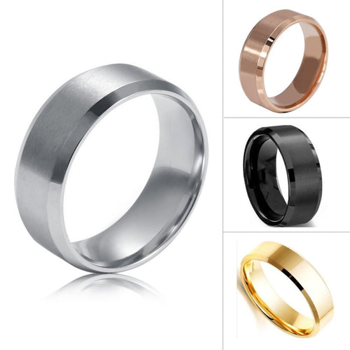 Size 5-14 Stainless Steel Rings for Men Women Wedding Band Silver Black Gold Rose 8mm Ring Y8 ILML