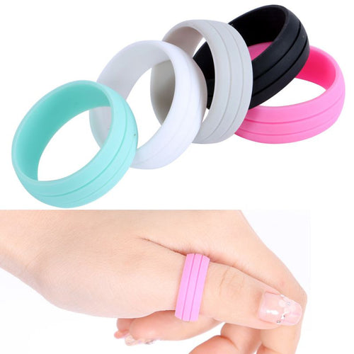 Size 8 9 10 11 12 Men Women 9mm Cozy Rubber Silicone Rings Flexible Wedding Band ILML