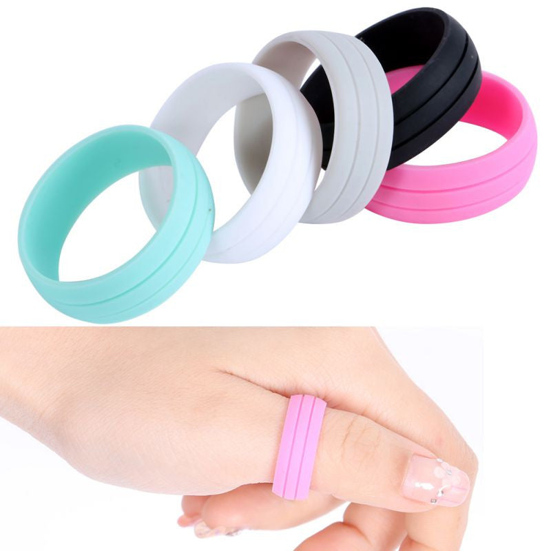 Size 8 9 10 11 12 Men Women 9mm Cozy Rubber Silicone Rings Flexible Wedding Band ILML