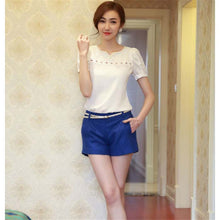 Size XXL Femininas Camisas Blusas Women Doll Chiffon Plus Size Blouse Lace Tops Hollow Ladies Short Sleeve V Neck ILML