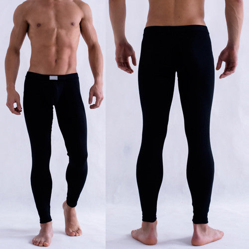 Solid Color Men's Long Johns Pants Thermal Underwear Low Rise Underpant  ILML
