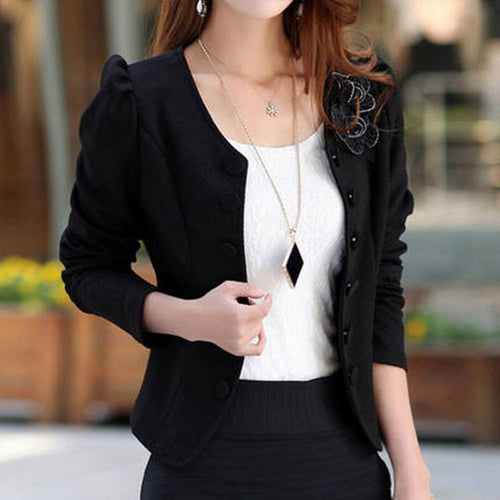 Korean Blazer Feminino Plus Size 3XL Long Sleeved Bleiser Mujer Casual 4 Colors Lovely Women Suits Flower ILML