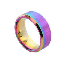 Stainless Steel 8mm Ring Band Colorful Blue Ring Men Women Design Wedding Matte Ring ILML