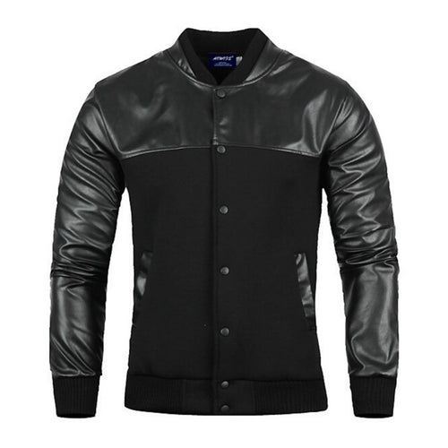 Stylish Men Cool PU Leather Jacket Coat Motorcycle Style Punk Slim Jackets Outwear ILML