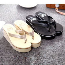 Bohemian Women Shoes High Heels Flip Flops platform wedges women Sals Flip slippers woman shoes designer ILML