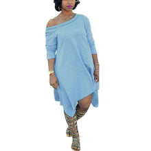 Boho Dress Sexy Women Oblique Irregular Loose dress Beach Dresses L4 ILML