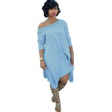 Boho Dress Sexy Women Oblique Irregular Loose dress Beach Dresses L4 ILML