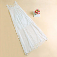 Long Dresses Back Hollow Elegant Beach Casual Solid White Women Chiffon Lace Dress L4 ILML