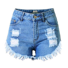 Sexy Women's Irregular High Waisted Shorts Slim Fit Denim Jeans Shorts L4 ILML