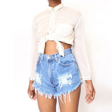 Sexy Women's Irregular High Waisted Shorts Slim Fit Denim Jeans Shorts L4 ILML