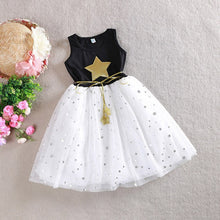 Style Children Kids Baby Girls One Piece Dresses Stars Sequins Tulle Bow Dress Tutu Dress ILML