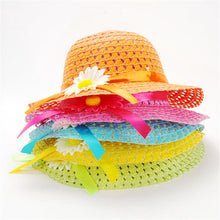 Style Sun Hat Girls Kids Straw Cap Beach Hats Bag Flower Tote Handbag Bags Suit ILML