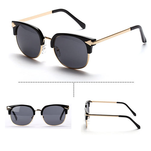 Sun Glasses for Womens Vintage Square Sunglasses Arrow Style Metal Frame Eyewear UV400 4Colors  ILML