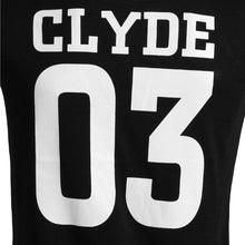 T-Shirt Men CLYDE 03 BONNIE 03 Letter Print Street Style Couple T-Shirt Top Blouse Shirt For Tops ILML