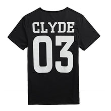 T-Shirt Men CLYDE 03 BONNIE 03 Letter Print Street Style Couple T-Shirt Top Blouse Shirt For Tops ILML
