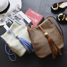 The Fringed Shoulder Bag Casual women bag Woven Straw Tassel Hbag Messenger Bags Travel beach bags ILML