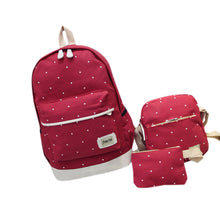 Three bag Backpack Shoulder bag purse Women backpack Dot Printing for girls Satchel Bag school backpacks ILML
