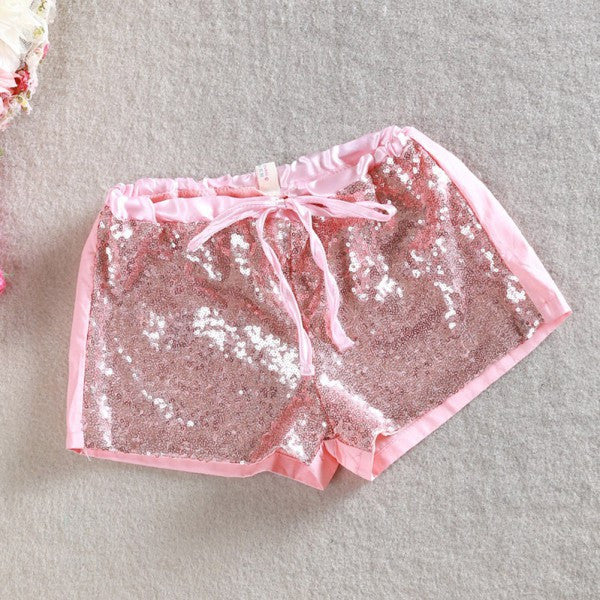 Toddler 2-6 Y Kids Girl Sequins Shorts Short Pants Tie Bow Elastic Waist Trousers PY1 ILML