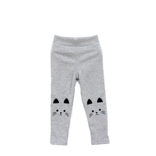 Toddler Baby Girls Skinny Pants Cute Cat Printed StretchyKids Warm Leggings Capris Trousers ILML