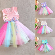 Toddler Kids Girls Rainbow Dress Princess One Piece Gauze Dress Tutu Dress 1-5T PY1 ILML