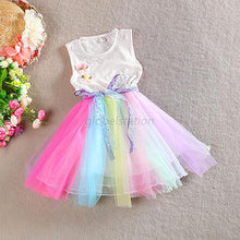 Toddler Kids Girls Rainbow Dress Princess One Piece Gauze Dress Tutu Dress 1-5T PY1 ILML